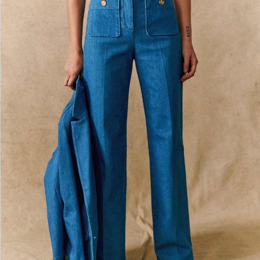 Sezane Dan Trousers-cyan
